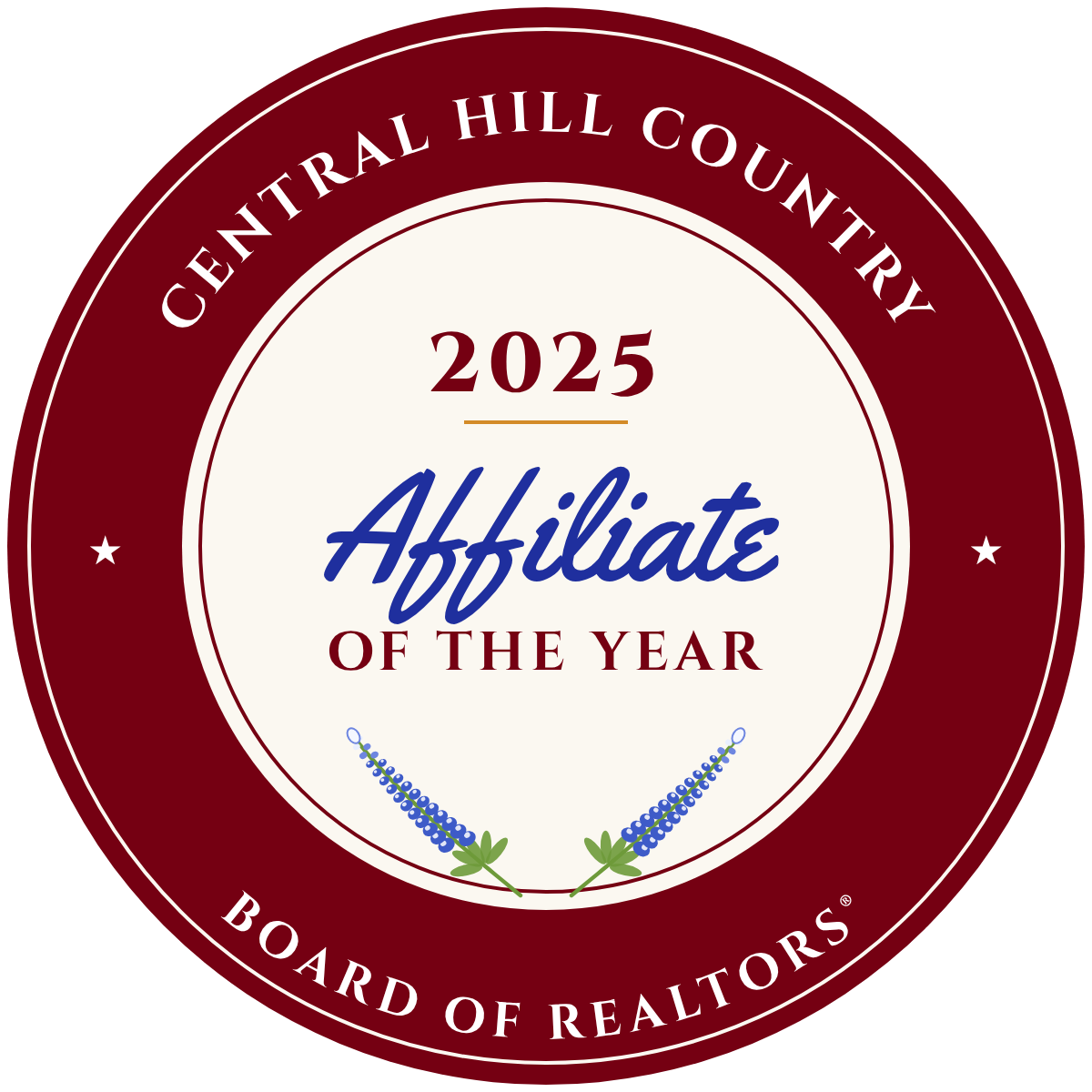 2025 Central Hill Country Board of REALTORS® Affiliate of the Year.